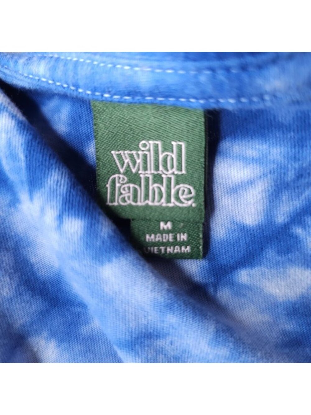 Rainbow Tie Dye Crop Top T Shirt Womens Size Medium Blue Wild Fable - Picture 5 of 6